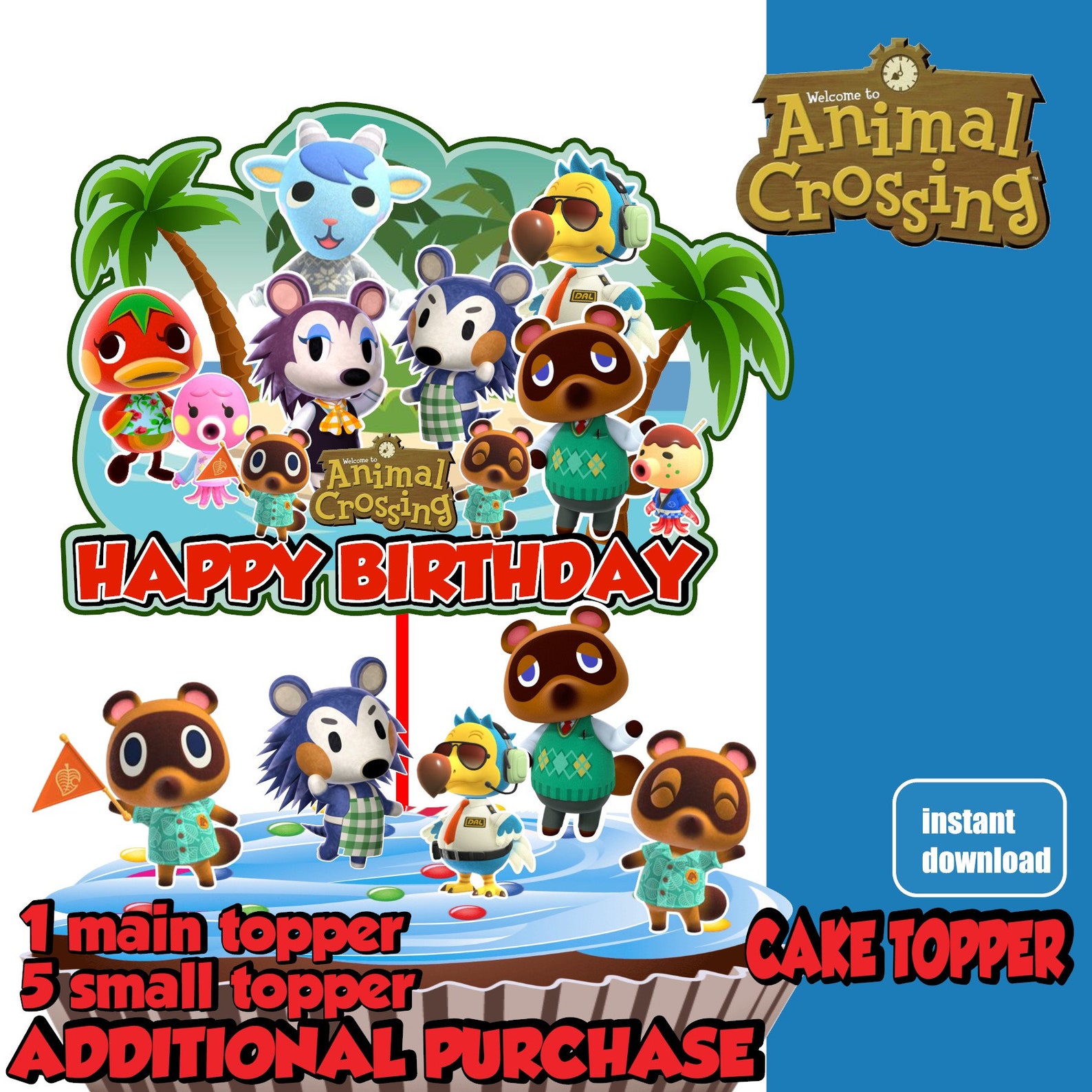 Animal Crossing Birthday Banner Animal Crossing Banner Etsy