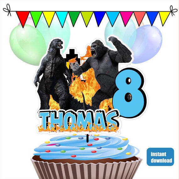 Personalized Godzilla vs Kong Cake Topper Godzilla vs Kong | Etsy