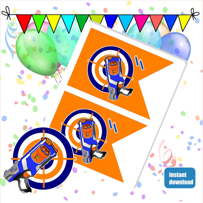 nerf-birthday-banner-nerf-birthday-party-dart-gun-birthday-etsy