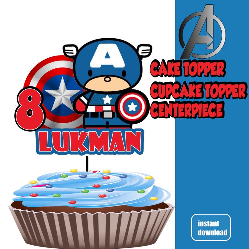 Captain America Cake Topper Superhelden Cake Topper