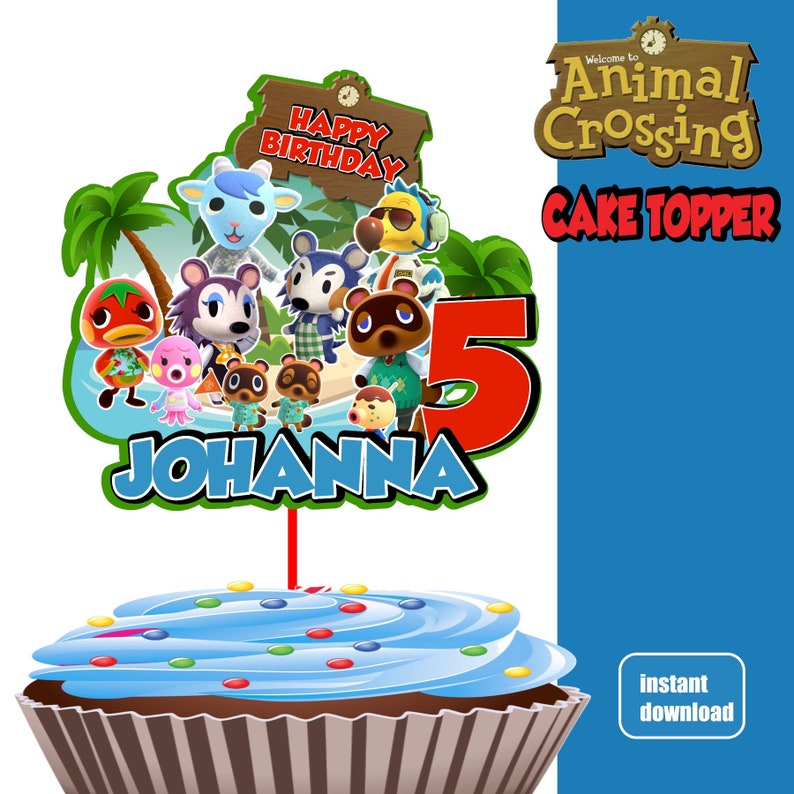 Animal Crossing Party Supply Animal Crossing Print Animal Crossing Centerpiece, Animal Crossing Cake Topper Animal Crossing Birthday