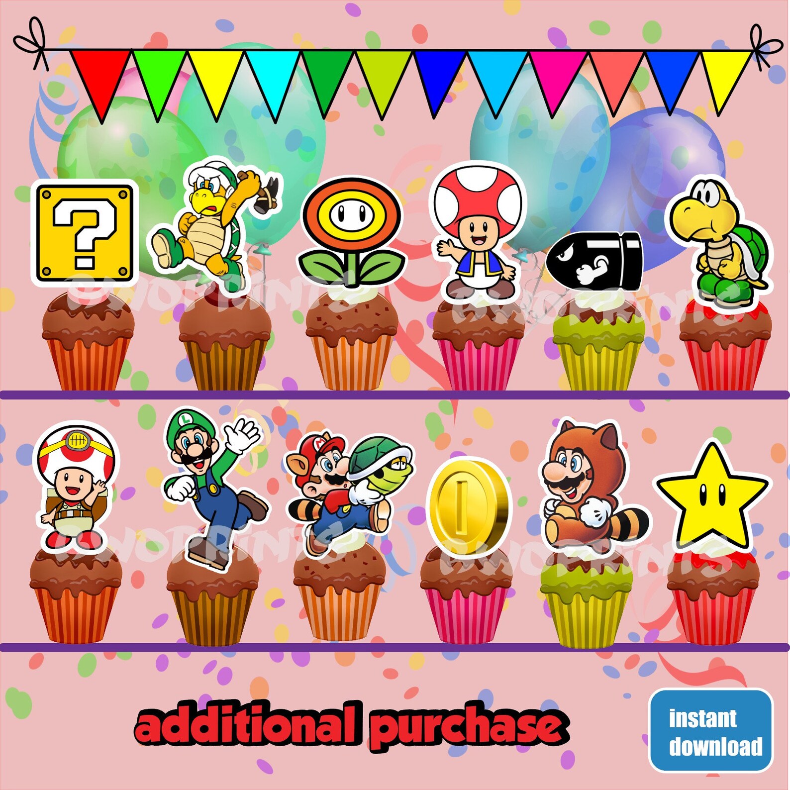 Super Mario Food Label Super Mario Food Tent Card Super Etsy