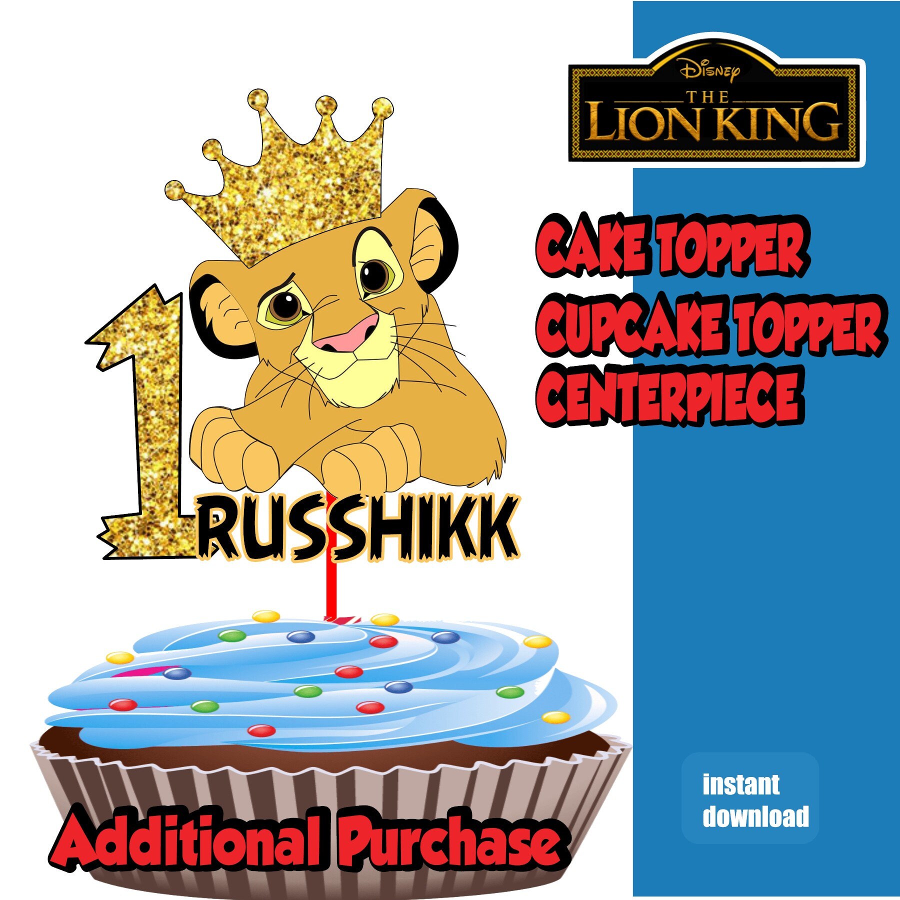 Lion King Cupcake Topper Lion King Cake Topper Lion King | Etsy
