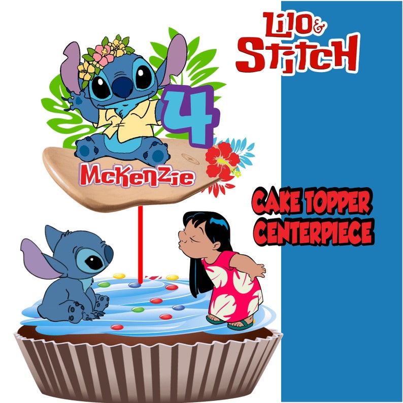 Stitch Cake Topper Stitch Birthday Stitch Cake Printable | Etsy