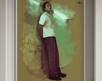 Kim NamJoon fanart print, RM right place wrong person, RM fanart print, army gift, digital art print