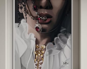 BTS Vamp JK fan art, Bts jk Art print, jungkook art print, Bts army gift, my myself and jungkook, Bts original fanart, jungkook gift