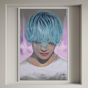 BTS V art 6x4 original art print | BTS V digital fan art print | K Pop Kim Taehyung digital art print,