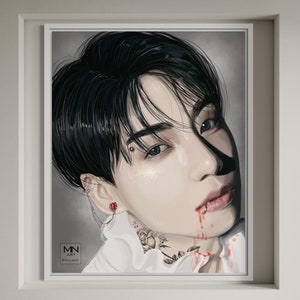 BTS JK vampire fanart, Bts JK fanart, Bts gift, Bts jungkook