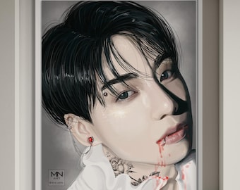 BTS JK vampire fanart, Bts JK fanart, Bts gift, Bts jungkook