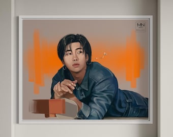 BTS RM fanart, Bts RM indigo, Bts Kim namJoon, Bts army gift, Bts print