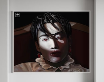 BTS Vamp kook Art print, vampire jungkook, Bts jungkook art print, Bts army gift, me myself and jungkook, jungkook fanart, Bts fanart