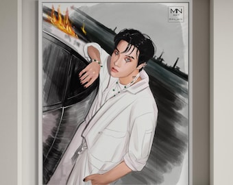 BTS JHope Arson Art print, Bts Jhope jack in the box, jack in the box, Jhope fanart print, Bts Jhope art print, Jhope gift, Bts army gift