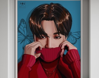BTS Jimin Art, Jimin Art print, Jimin original art, Jimin fanart, Army Gift