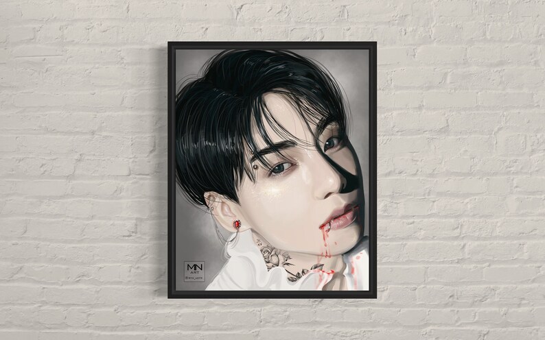 BTS JK Vampire Fanart Bts JK Fanart Bts Gift Bts Jungkook - Etsy