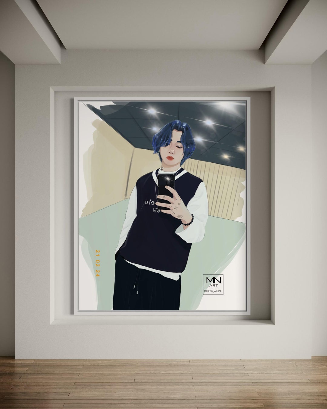 Jungkook Of BTS Fanart Digital Fanart Kpop Art Army Gift Blue jungkook-of-bts-fanart-digital-fanart-kpop-art-army-gift-blue