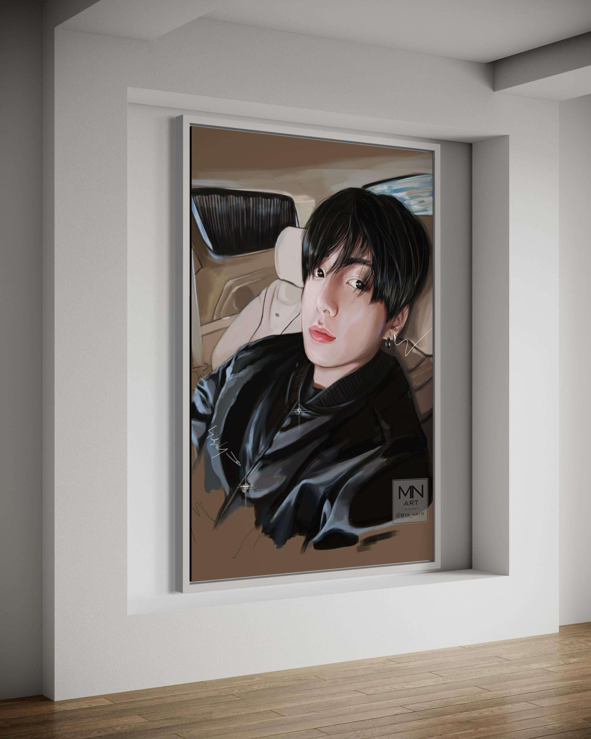 BTS Jungkook Selfie Art Print | Kpop BTS JK Digital Art Print
