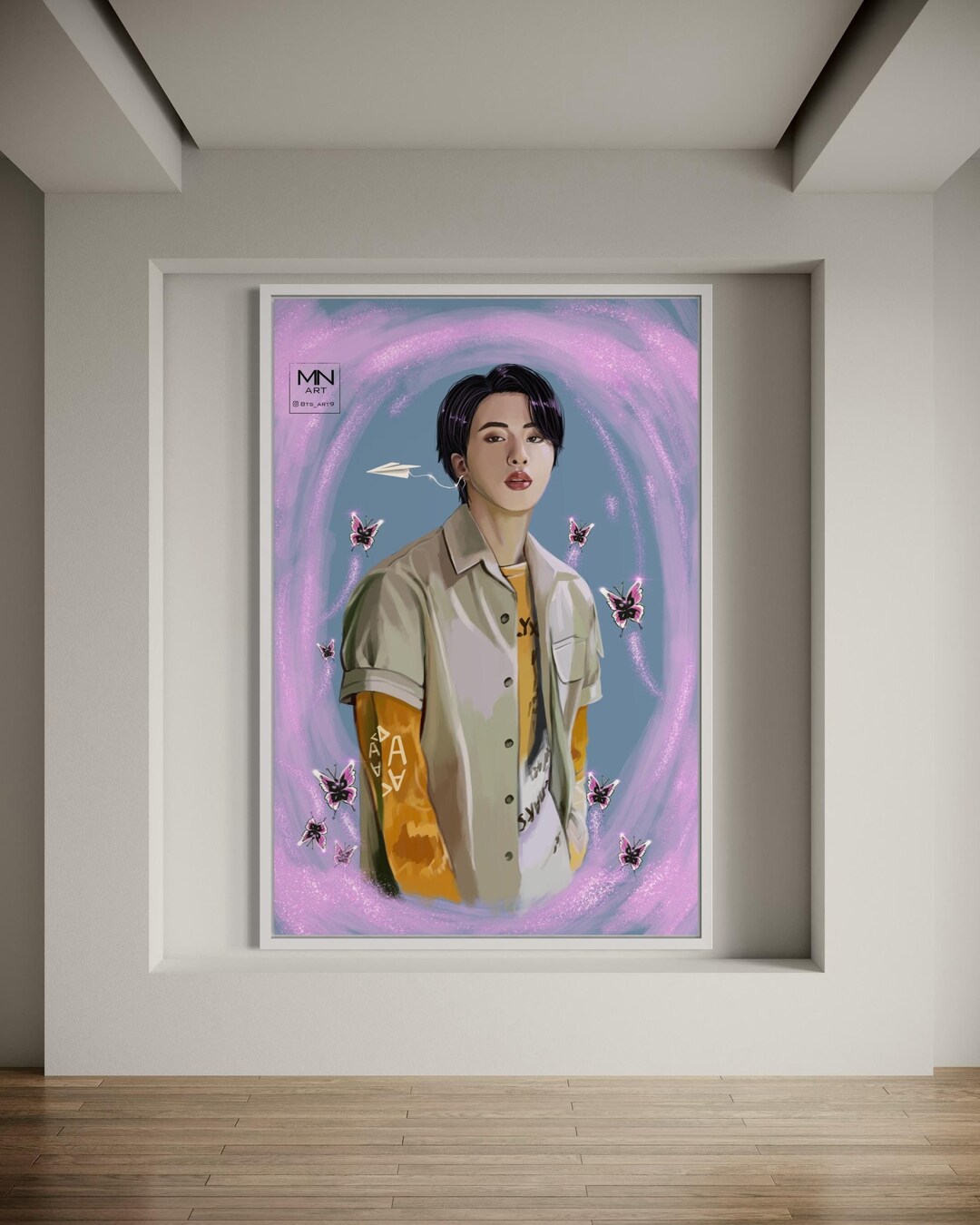Bts Jin Butterfly Fanart, Bts Jin Art Print, Bts Jin Fanart, Bts Fanart ...