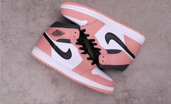 pink black grey and white jordan 1