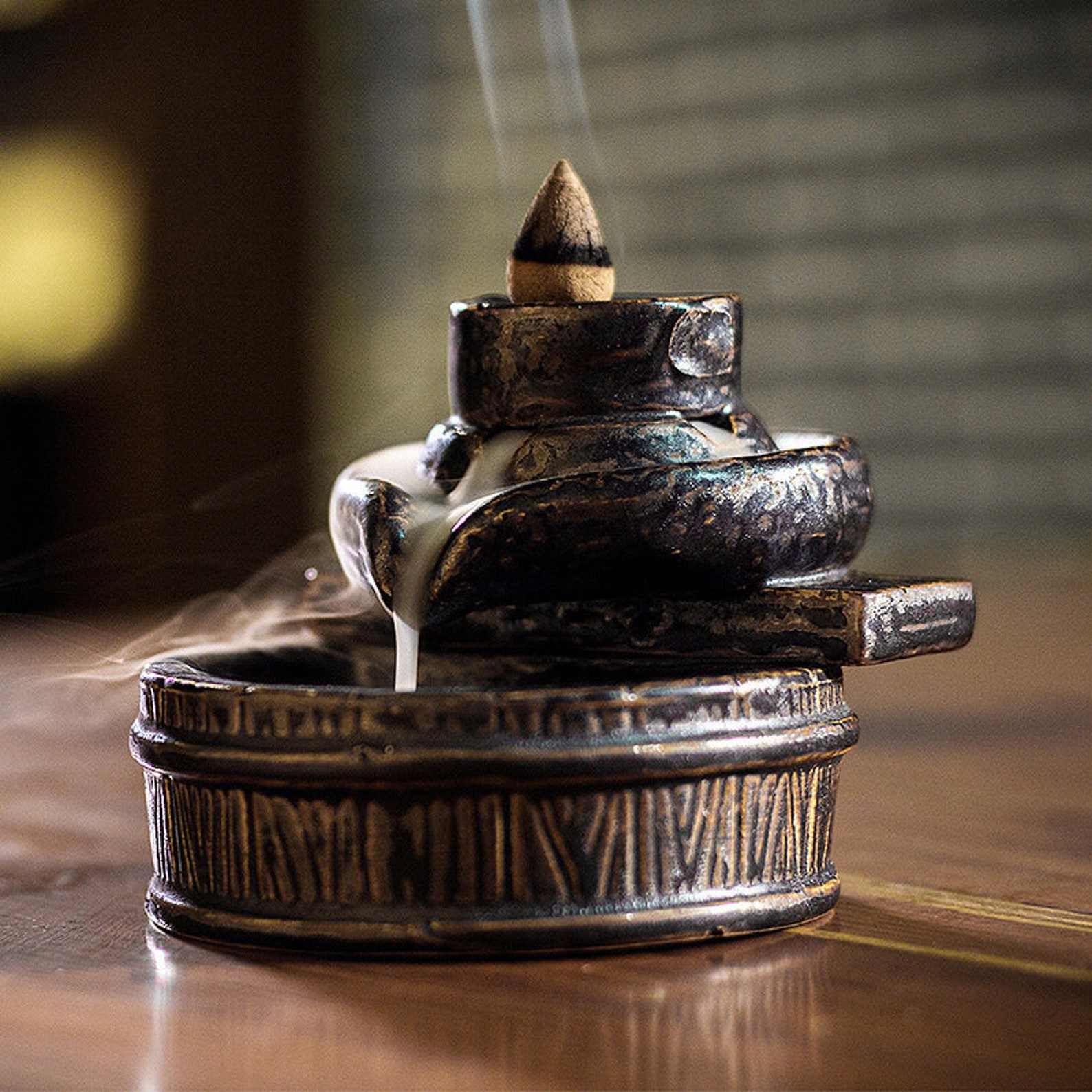 Ancient Style Incense Waterfall Backflow Incense Burner Etsy