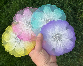 Custom Colors Flower Resin Coasters