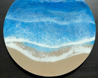 Ocean Inspired Tropical Blues 12in Wall Art - Beach Waves - Beach Decor- housewarming -