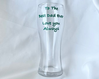 Custom Text Beer Glass