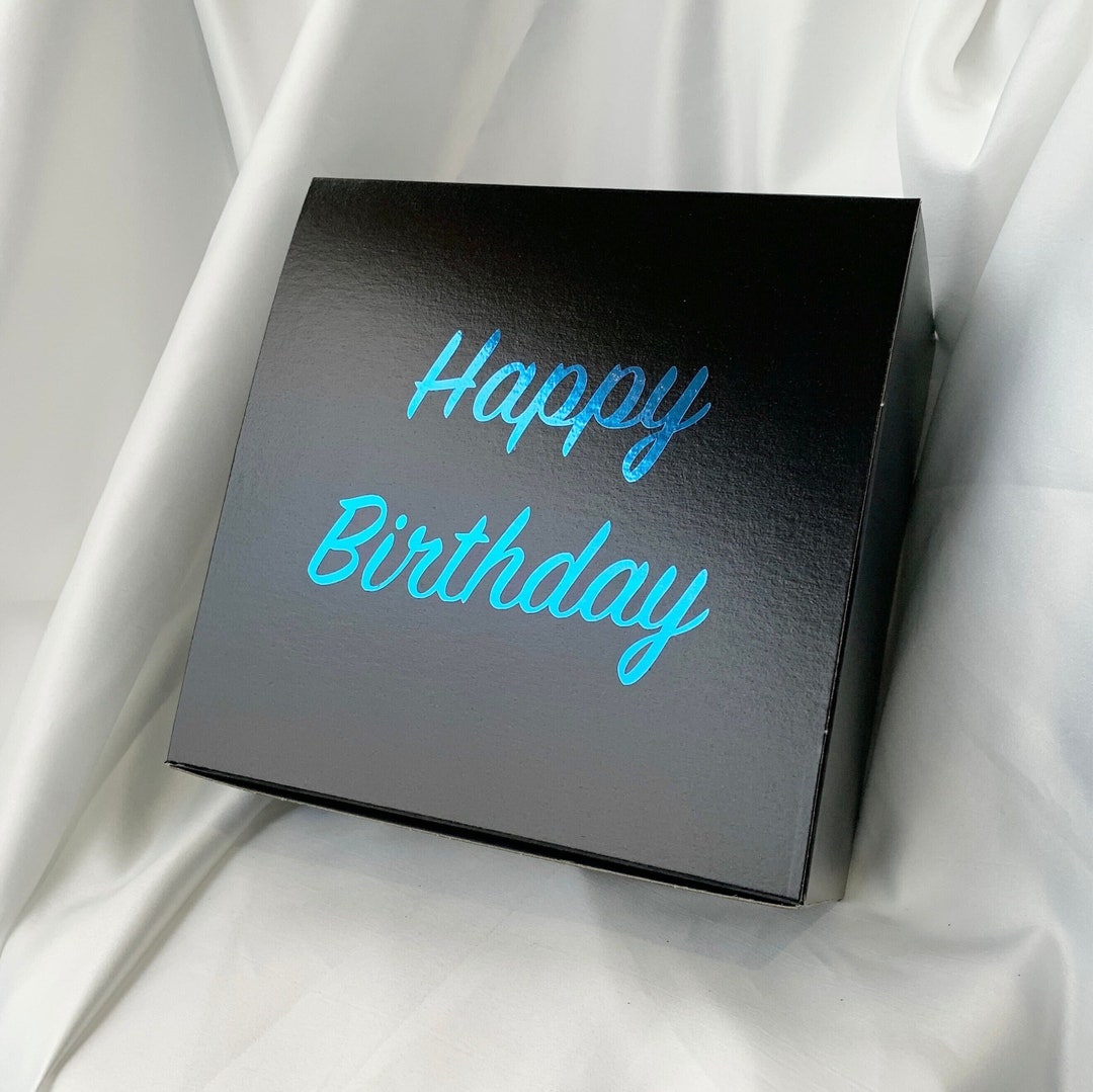 Custom Text Gift Box - Black - Etsy