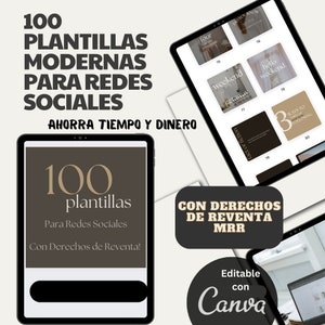100 plantillas para redes sociales editables, derechos de reventa, MRR,Marketing digital español, ingresos pasivos,Master reell right