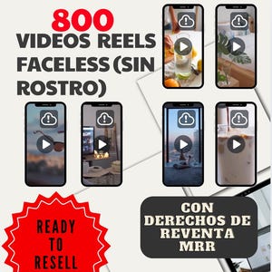 800 videos aesthetic faceless (sin Rostro) Reels,derechos de reventa, MRR, ingresos,Master resell rights, digital marketing spanish