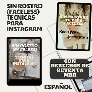 Faceless Digital marketing,Técnicas para instagram Sin rostro, derechos de reventa,MRR,Digital marketing in Spanish, Master resell rights