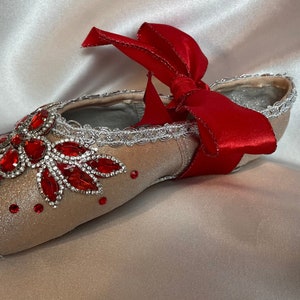 Snow Queen Nutcracker Crystal Decorated Pointe Shoe