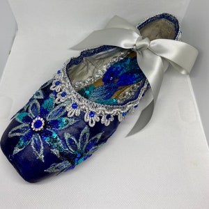 Blue ballet pointe shoes sales