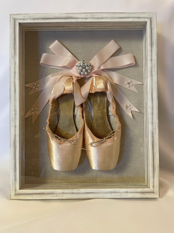 Pink Pointe Shoes in a Shadow Box With Decorated Ribbons - Etsy