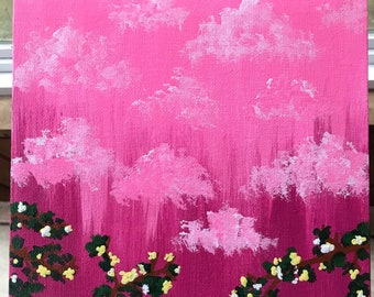 Pink Sky Painting Etsy