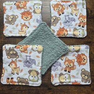 Woodland Animal Baby Wash Clothes | Wash Cloth Set | Baby Supplies | Flannel Baby Clothes