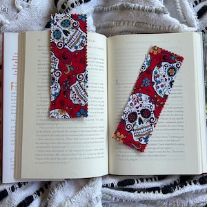 Skull Bookmarks | Spooky Bookmarks | Halloween Bookmarks | Fabric Bookmarks | Eco Friendly Bookmarks | Witchy Bookmarks