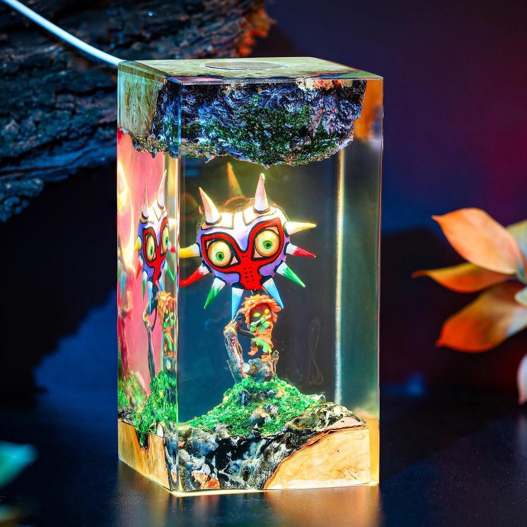 Majora’s Mask Resin Lamp | Skull Kid Zelda Diorama Light | Handmade LED ...