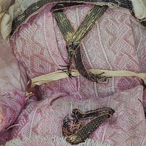 13&quot; All Original Antique Paris French Bisque Doll with Straw Body