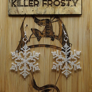 bombshell killer frosty - Handmade Earrings - frost - dc - flash - ice- snowflake - cosplay - winter