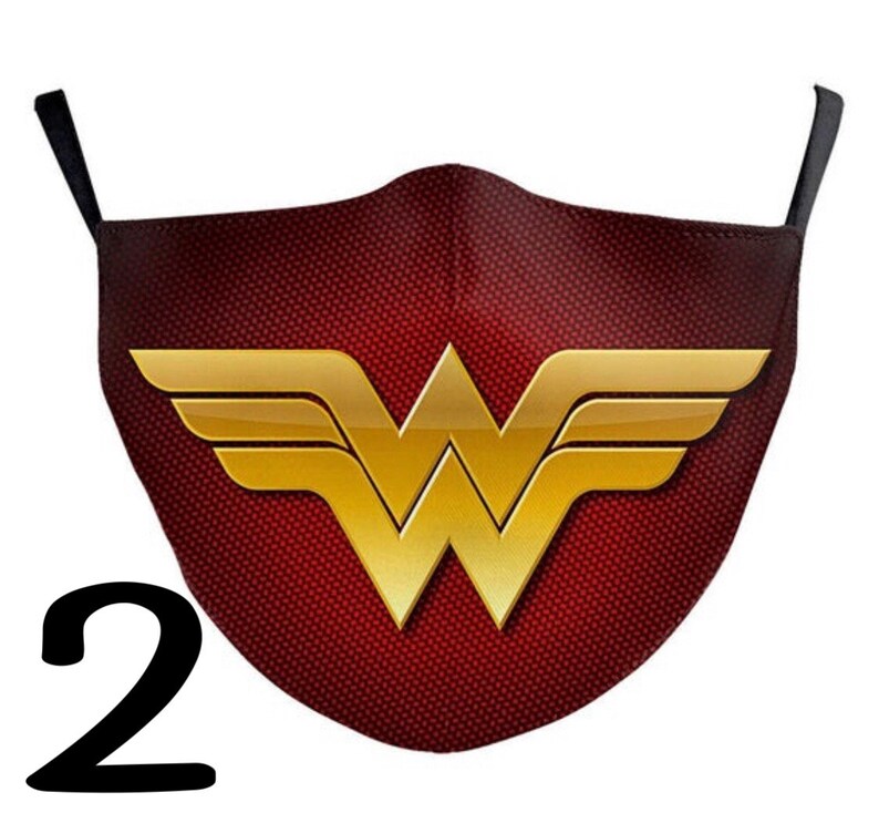 Wonder Woman DC Superhero Face Mask With Filter Unisex Face Etsy