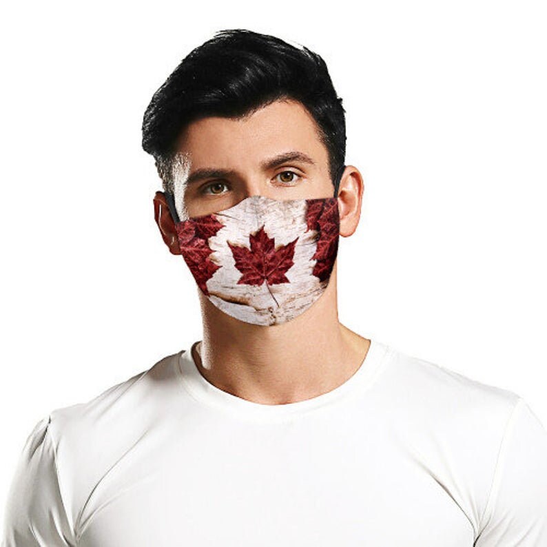 Canadian Flag Face Mask Canada flag Made In USAFILTER Etsy