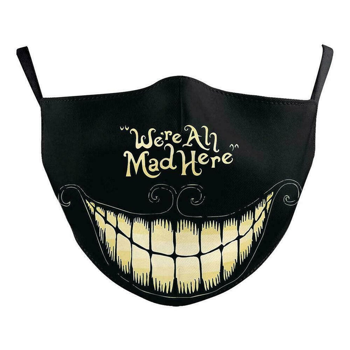 Alice in Wonderland We're all Mad here Face Mask Cheshire Etsy