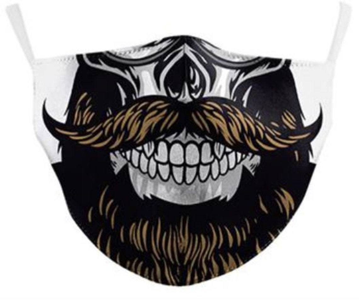 Skull Teeth Face Mask /Human Skull Mask / FILTER included / Etsy