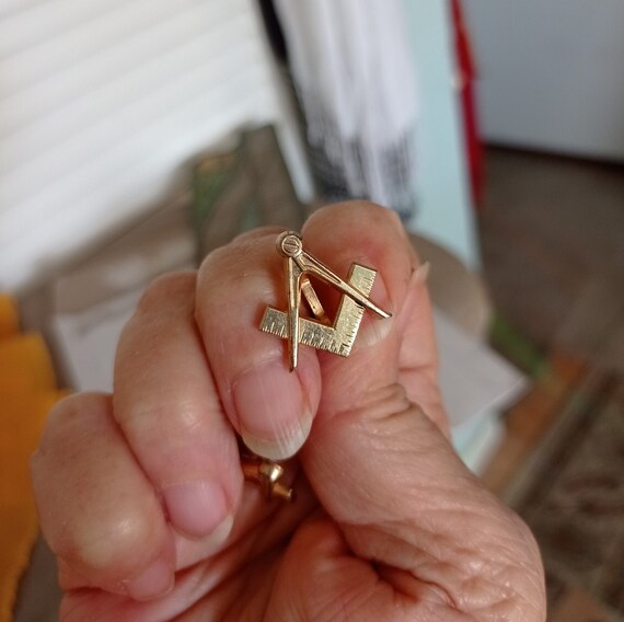Masonic Caliper Cufflinks by Anson 10k Gold Plate… - image 3