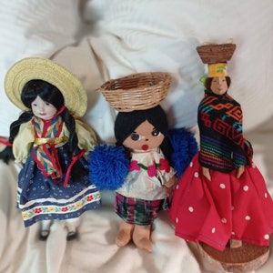 South American Dolls, Lot of 3