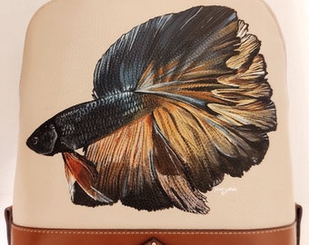 Hand-painted bag (betta fish)