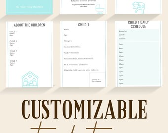 The Ultimate Nanny and Babysitter Handbook Printable, Editable Canva Childcare Planner, Babysitter Guide, Digital Download