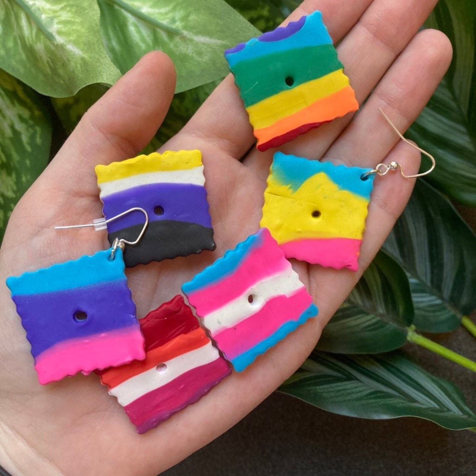 Pride earrings cheez it earrings lgbt earrings queer Etsy