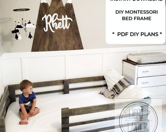 TWIN Montessori Toddler Bed Frame Digital Download, Montessori Twin Floor Bed Frame DIGITAL File, DIY Montessori Bed Frame