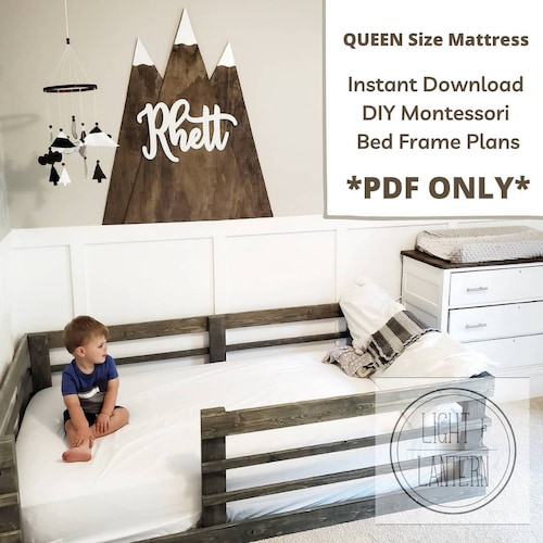 QUEEN Montessori Floor Bed Frame DIY Montessori Bed Frame Etsy